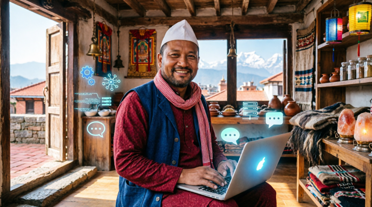 Small business owner Nepal AI marketing